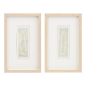 Joseph L. Gardella Minimalist Watercolors, Pair