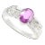 Vivid Pink Sapphire & Diamond Cluster Statement Ring Size 7 in 18k White Gold For Sale