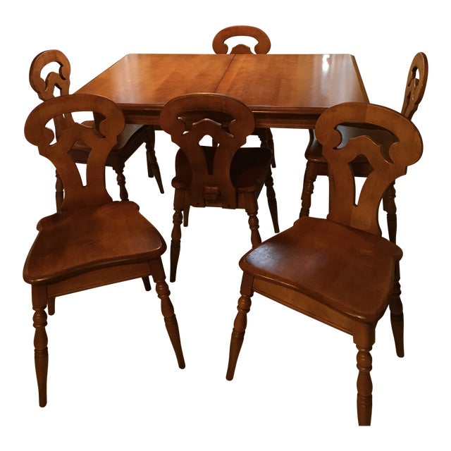 Solid Maple Colonial American Style Dining Set Chairish