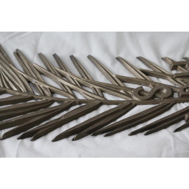 Palm Branch Metal Wall Decor, 1950s For Sale - Image 11 of 17