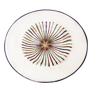 Lino Tagliapietra, Multicolored Murano Glass Round Disk Plate Sculpture, 1983 For Sale