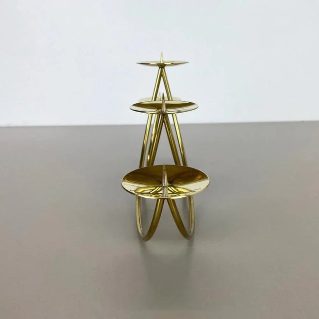 Sculptural Solid Brass Candleholder from Harald Buchrucker, Germany, 1950s For Sale - Image 11 of 18