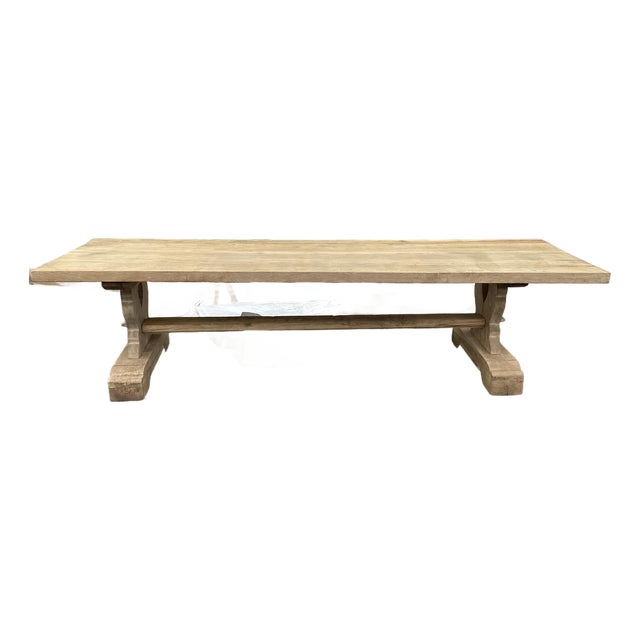 10Ft. Antique French Weathered Oak Farm Table For Sale