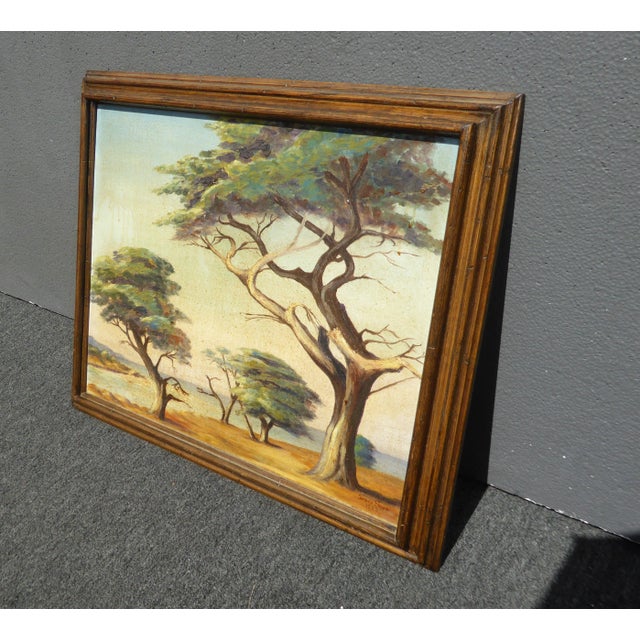 Vintage Oil on Canvas Picture Painting of Trees Signed by Grace Snow For Sale - Image 4 of 13