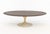 Eero Saarinen for Knoll Walnut Top Tulip Coffee Table, mid-20th century, patinated white metal base, "Knoll / Knoll...
