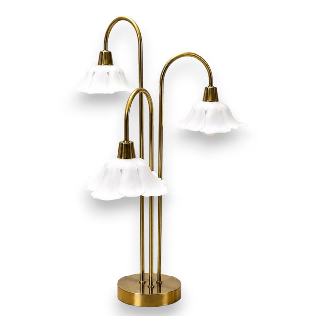1960s Hollywood Regency Brass Waterfall Table Lamp For Sale
