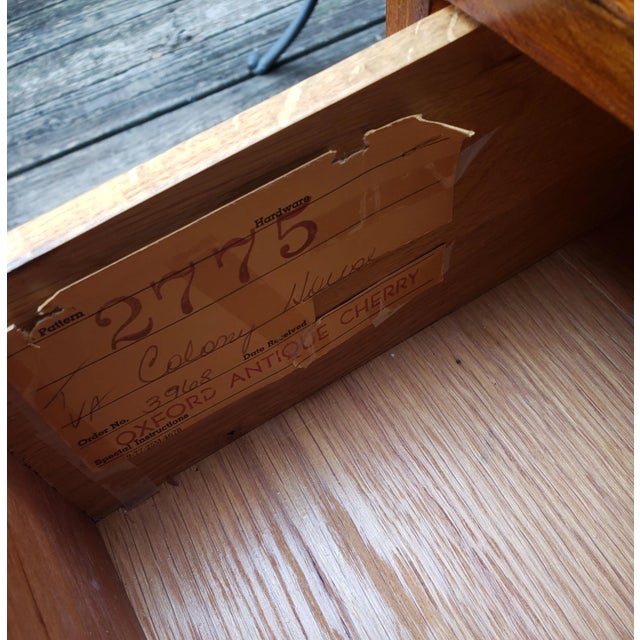 Vintage Statton Trutype Americana Oxford Cherry Dresser Chest For Sale - Image 9 of 11