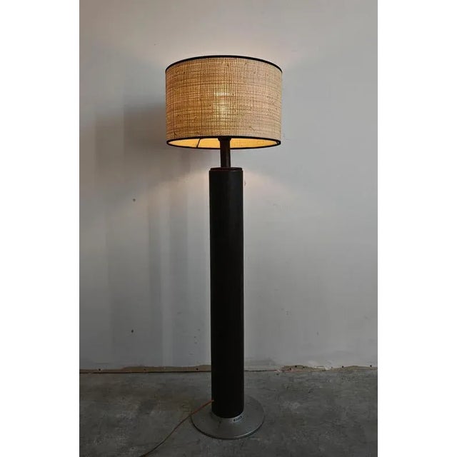 Mid-Century Modern Leather Floor Lamp by Nicetin, Former Yugoslavia, 1980s For Sale - Image 4 of 9