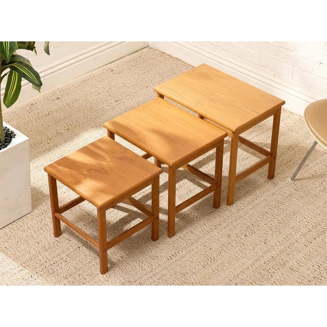 Mid 20th Century Vintage Teak Nesting Tables For Sale - Image 5 of 8