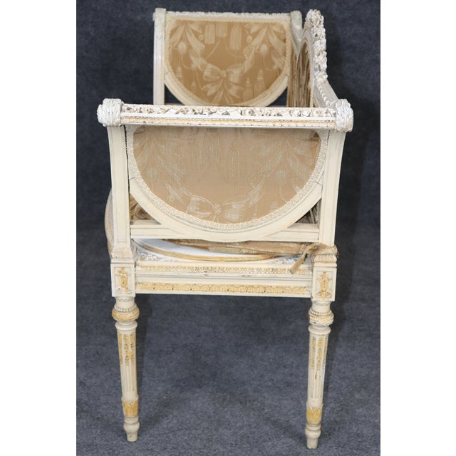 1940's Louis XVI Style Settee Window Bench Attributed to Maison Jansen For Sale - Image 10 of 12
