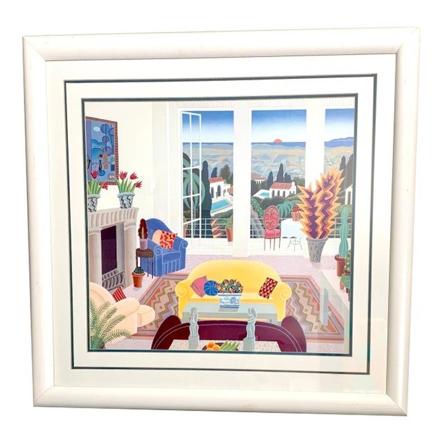 1980s Thomas McKnight Bel Air Large Unsigned Serigraph on Paper - Framed For Sale