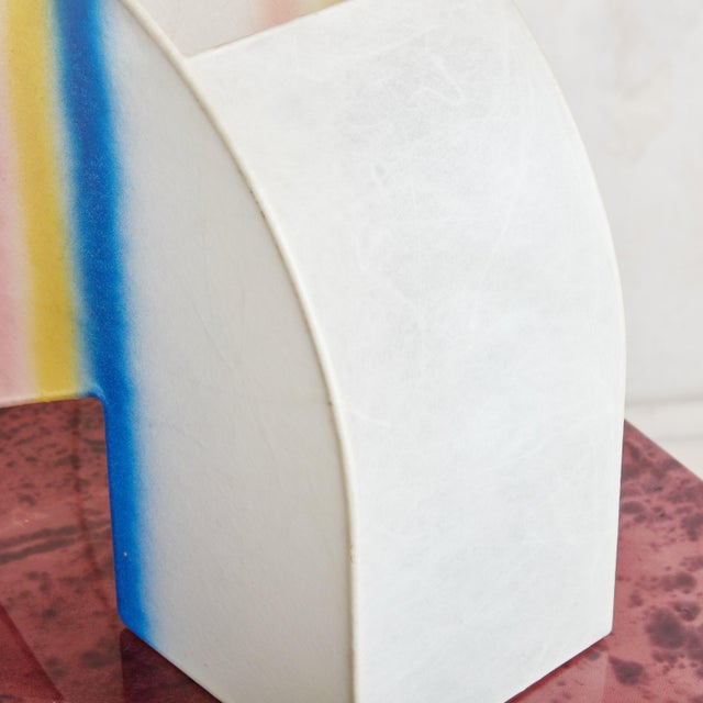 Blue Rainbow Cocoon Table Lamp Attributed to Cazal Crèation, Italy 1970s For Sale - Image 8 of 11