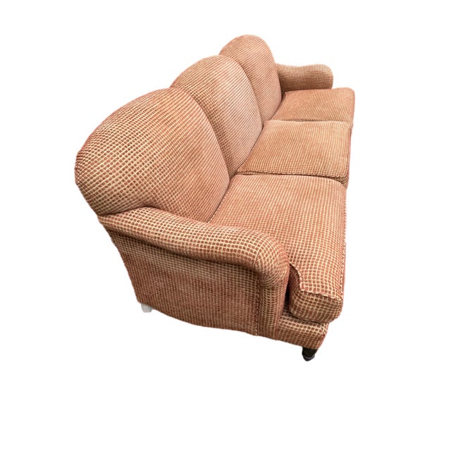 English Custom Upholstered Chesterfield Sofa With Goose Down Cushions For Sale - Image 3 of 10