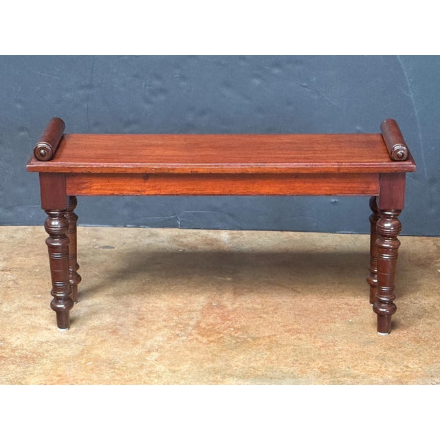 Edwardian Hall Bench or Window Seat of Mahogany From England For Sale - Image 9 of 12