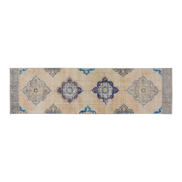 Vintage Turkish Anatolian Knotted Wool Rug, 2'10''x10'1'' For Sale