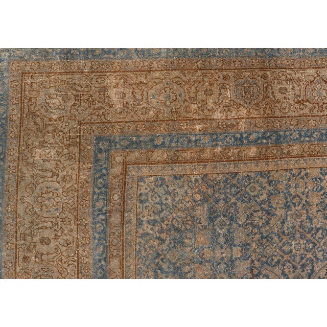 Antique Indian Agra Rug With Intricate Allover Floral Design in Blue 6'9 X 14'0 For Sale In Atlanta - Image 6 of 12