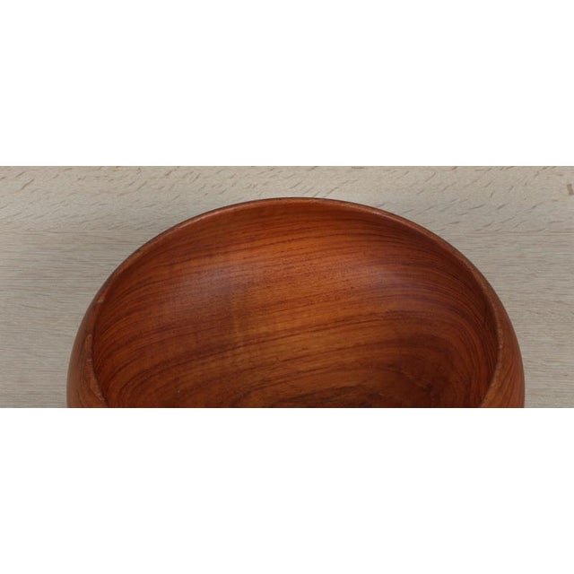 Turned Teak Wood Bowl by Kay Bojesen, Denmark, 1960s For Sale - Image 6 of 8