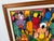 Textile Vintage Haitian Folk Art Market Scene Oil on Canvas Painting by Michael, Wood Framed For Sale - Image 7 of 12