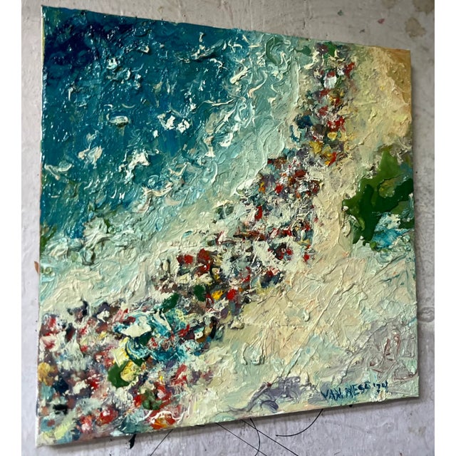 2020s Abstract Beach, Original Oil Painting, Art, by Van Ness For Sale - Image 5 of 10