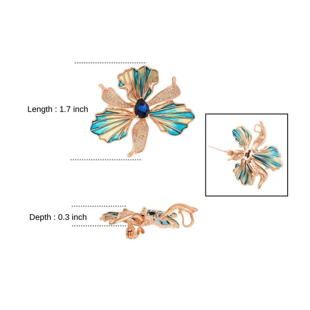 Art Deco Sterling Silver Orchid Brooch / Pendant by Carat&her For Sale - Image 10 of 14