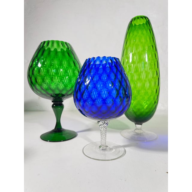 Mid-Century Empoli Glass, 1960s, Set of 3 For Sale - Image 3 of 18