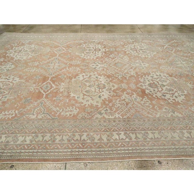 Galerie Shabab Collection Early 20th Century Handmade Turkish Oushak Oversize Carpet For Sale - Image 4 of 7
