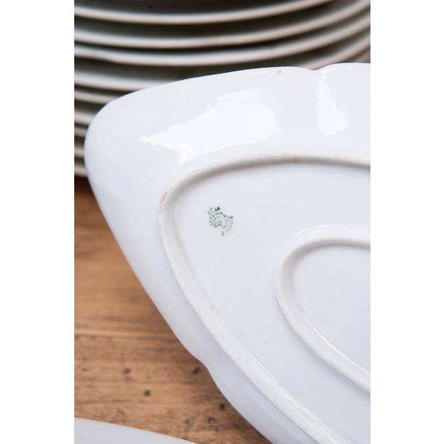 Antique French Porcelain Dinnerware with Flowers from Limoges, 1920s-1930s, Set of 39 For Sale - Image 10 of 14