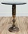 Classic vintage French style brass filigree base table with round, dark marble top. Marble top features gorgeous veining....