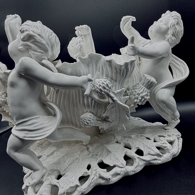 Large Antique Blanc De Chine Porcelain Cherub Centrepiece Bowl from T. Goode & Co. London, 1900 For Sale - Image 11 of 18