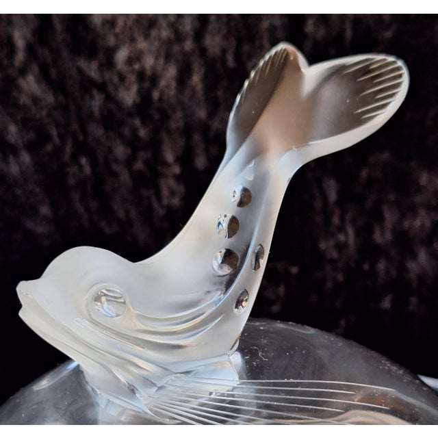 Caviar Dish Igor in Partially Frosted Crystal Glass by Lalique, 1990s For Sale - Image 3 of 14