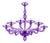 Italian Violet Murano Style Glass Chandelier by Simoeng For Sale