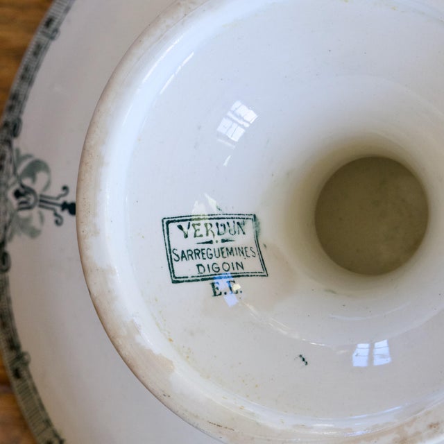 Blue French Fruit Bowl from Sarreguemines Verdun, 1885 For Sale - Image 8 of 9