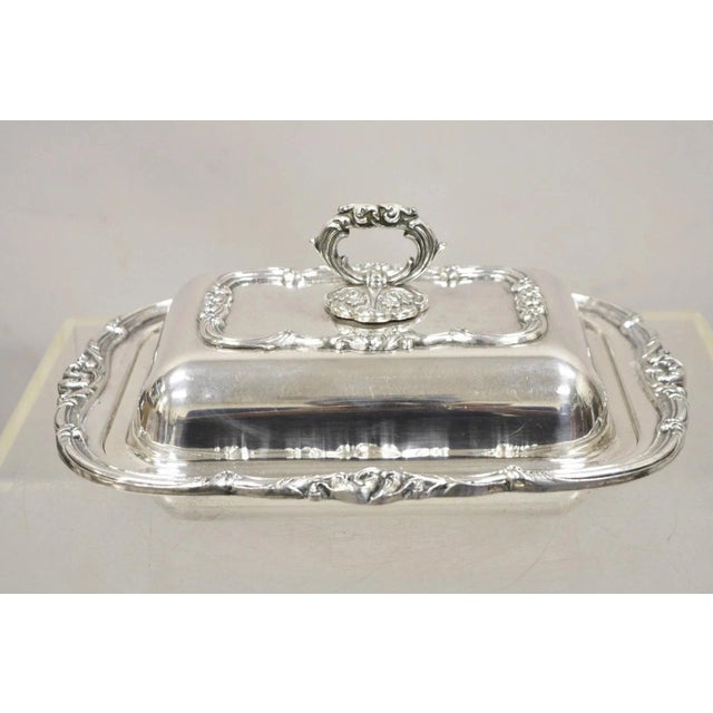 Vintage Gorham Black Starr Silver Plated Lidded Vegetable Serving Platter Dish. Item features an ornate handle and lid,...