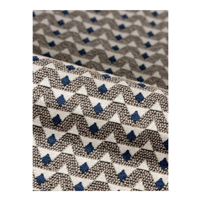 Sample - The House of Scalamandré Crizia Fabric, Stone Denim For Sale