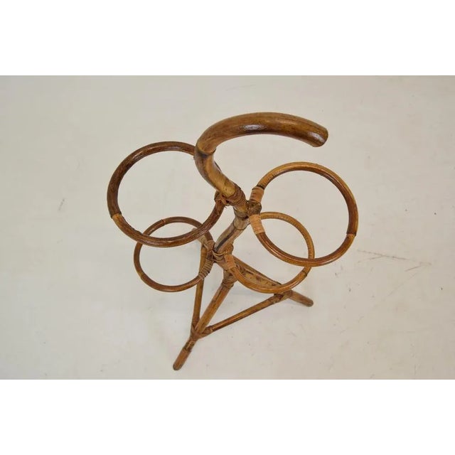 Mid-Century Rattan and Bamboo Flower Stand, 1950s For Sale - Image 11 of 12
