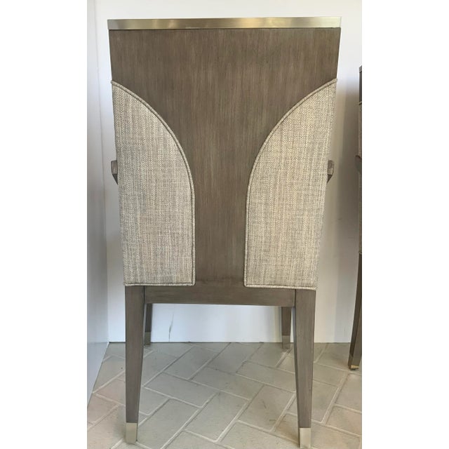 Wood Currey & Co. Modern Taupe Mira Stone Dining Arm Chairs Set of 4 For Sale - Image 7 of 8