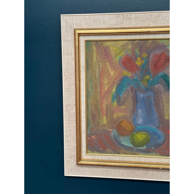 Original Swedish Oil on Panel – “Floral Still Life” by Hjalmar Eldh (1881–1953) – Signed a tergo – Vintage & Framed – 65 ×...