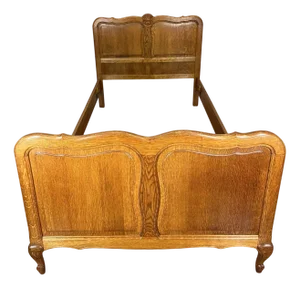 Vintage French Bed Frame in Oak