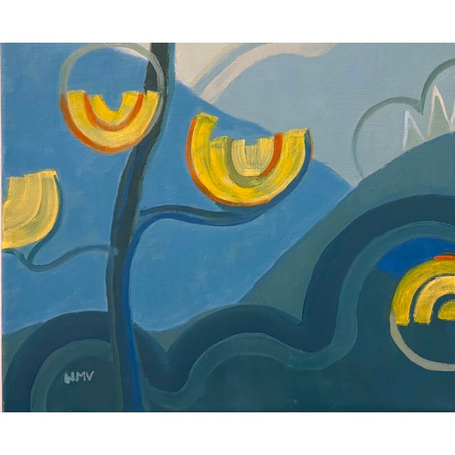 2020s “High Meadow Blue” Oil on Linen by Nancy M. Vignola For Sale - Image 5 of 7