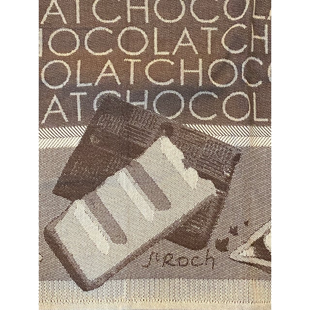 Chocolate Late 20th Century St. Roch French Cotton Jacquard "Chocolat" Theme Tea Towel For Sale - Image 8 of 8