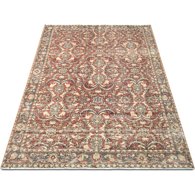 1960s Turkish Oushak Rug For Sale In Los Angeles - Image 6 of 6