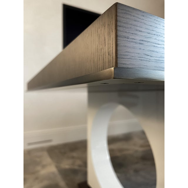 Dining Table in Oak and Bronze, 2018 For Sale - Image 6 of 11
