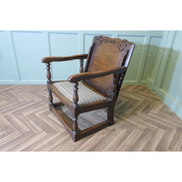 Art Deco Oak Monks Bench, 1930s For Sale - Image 4 of 8