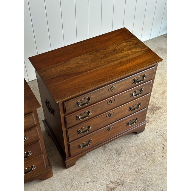 Late 20th Century Georgian Cherry Bachelor Chests, Pair For Sale - Image 14 of 18
