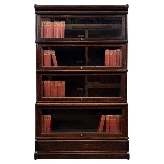 Antique English Oak Stacking Bookcase from Globe Wernicke, 1900s For Sale - Image 3 of 13