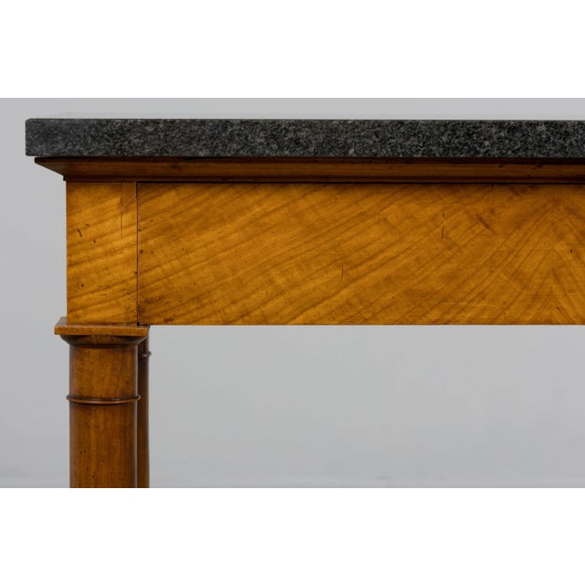 Traditional Early 19th Century French Empire Mahogany Console W/ Dark Gray Granite Top For Sale - Image 3 of 17