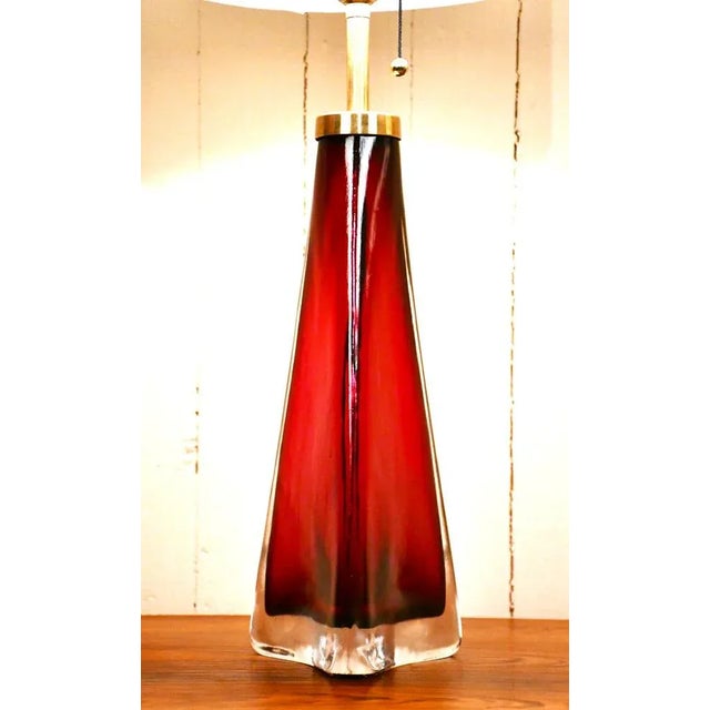 Large Swedish Art Glass Model Rd1319 Table Lamps by Carl Fagerlund for Orrefors, 1950s, Set of 2 For Sale - Image 6 of 11