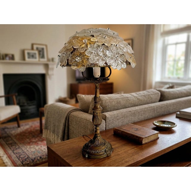 Murano Glass Table Lamp in the style of Barovier and Toso Style, 1960s For Sale - Image 11 of 12