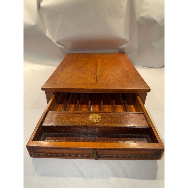 Brown Early 19th Century Connecticut Portable Lap Desk With Drawer For Sale - Image 8 of 12