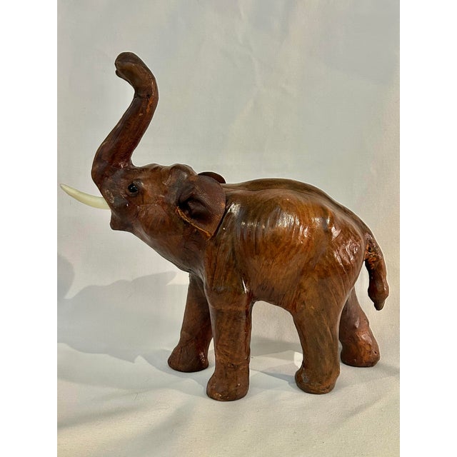 Vintage Leather Wrapped Elephant Model or Figurine For Sale In New Orleans - Image 6 of 12